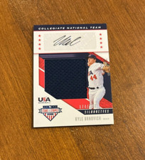 Kyle Brnovich 2019 USA Baseball Stars Silhouettes Game Patch Auto AA Angels /199