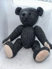 E. Willoughby Bear Fully Jointed Grey And Black Tweed Bear by Anne E. Cranshaw