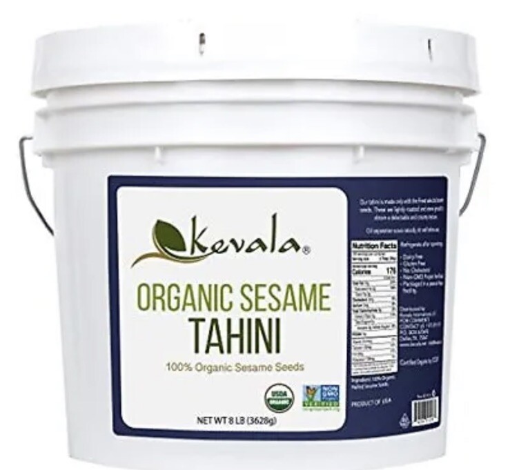 Tahini sésamo orgánico Kevala, cubo de 8 libras, a granel NUEVO ENVÍO GRATUITO
