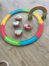 ELC WOODEN ANIMAL RAINBOW TRAIN SET /COLOURFUL /COMPLETE 