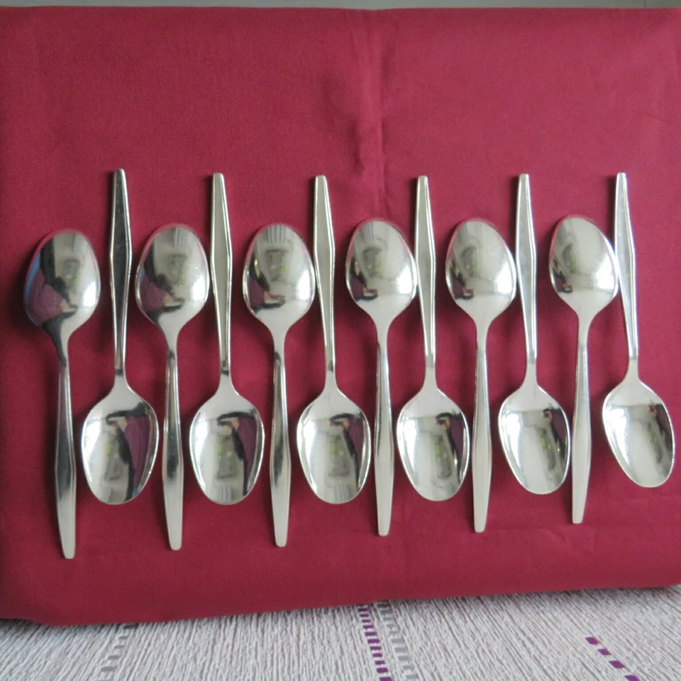 CHRISTOFLE 12 Cucchiai Da Dessert In Metallo Argentato Modello Drop L 16,8 Cm - Immagine 2 di 4