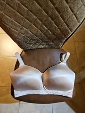 Catherines Solid Full Coverage Smooth No Wire Tan Bra Lined Padded Size 42DDD