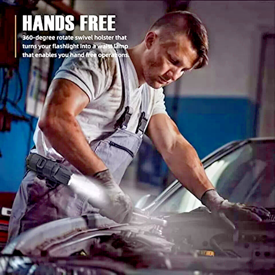 Tactical Flashlight Pouch Holster, Rotatable Flashlight Holder Belt