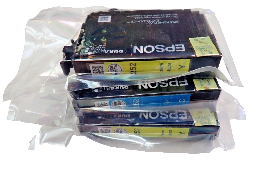 Epson 252 Printer Dura Brite Ultra Ink Cartridges - Two Yellow & One Cyan