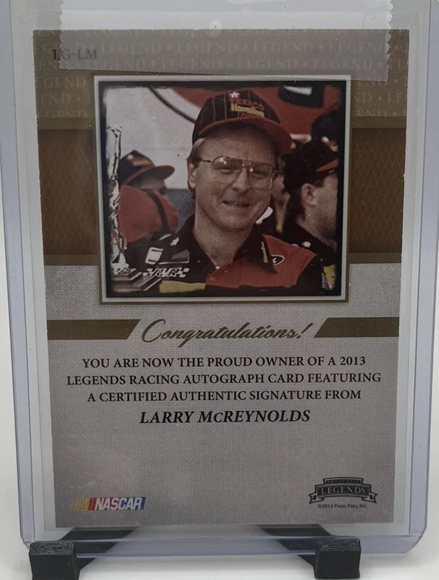 Larry McReynolds /250 2013 Press Pass Legends autograph auto LG-LM Racing NASCAR - Image 2 of 2