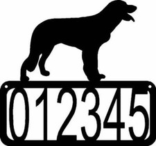 Longhaired Pointer Dog House Address Sign - Made in USA
