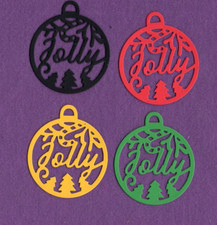 Christmas Ornament Jolly die cuts scrapbook cards