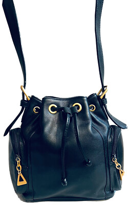 AMERICANA SHARIF CROSSBODY BLACK PEBBLE LEATHER GOLDEN LARGE  display picture 1