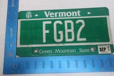 Vermont License Plate Tag VT 1991 91 Vanity Initials Couple F G B 2 FGB2 (#2)