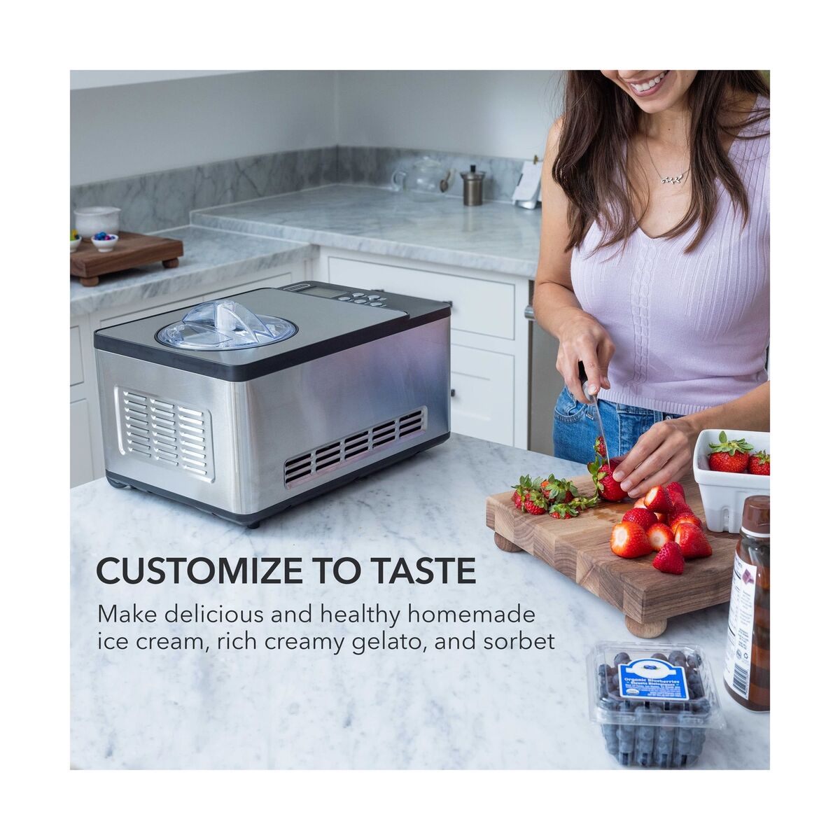 Whynter ICM-200LS Automatic Ice Cream Maker 2 Quart Capacity Stainless  Steel, 850956003576