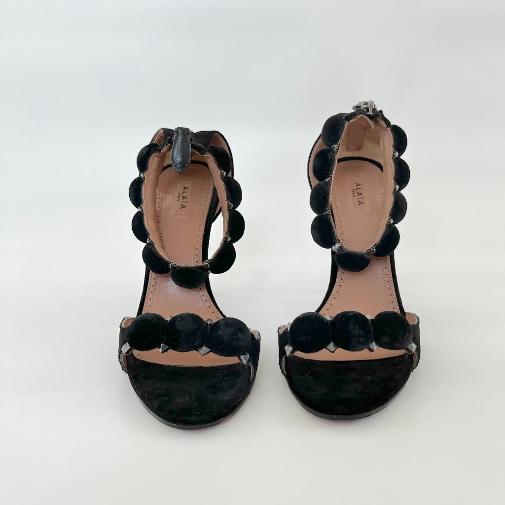 トレンド★関税送料込★ALAIAアライア Bombe black sandals Alaia La Bombe 90 Leather Studded Sandals, 38.5 | eBay