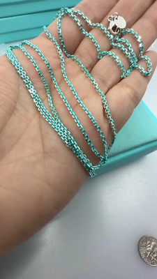 Tiffany & Co. 925 Silver Blue Enamel Sparkler Link 30