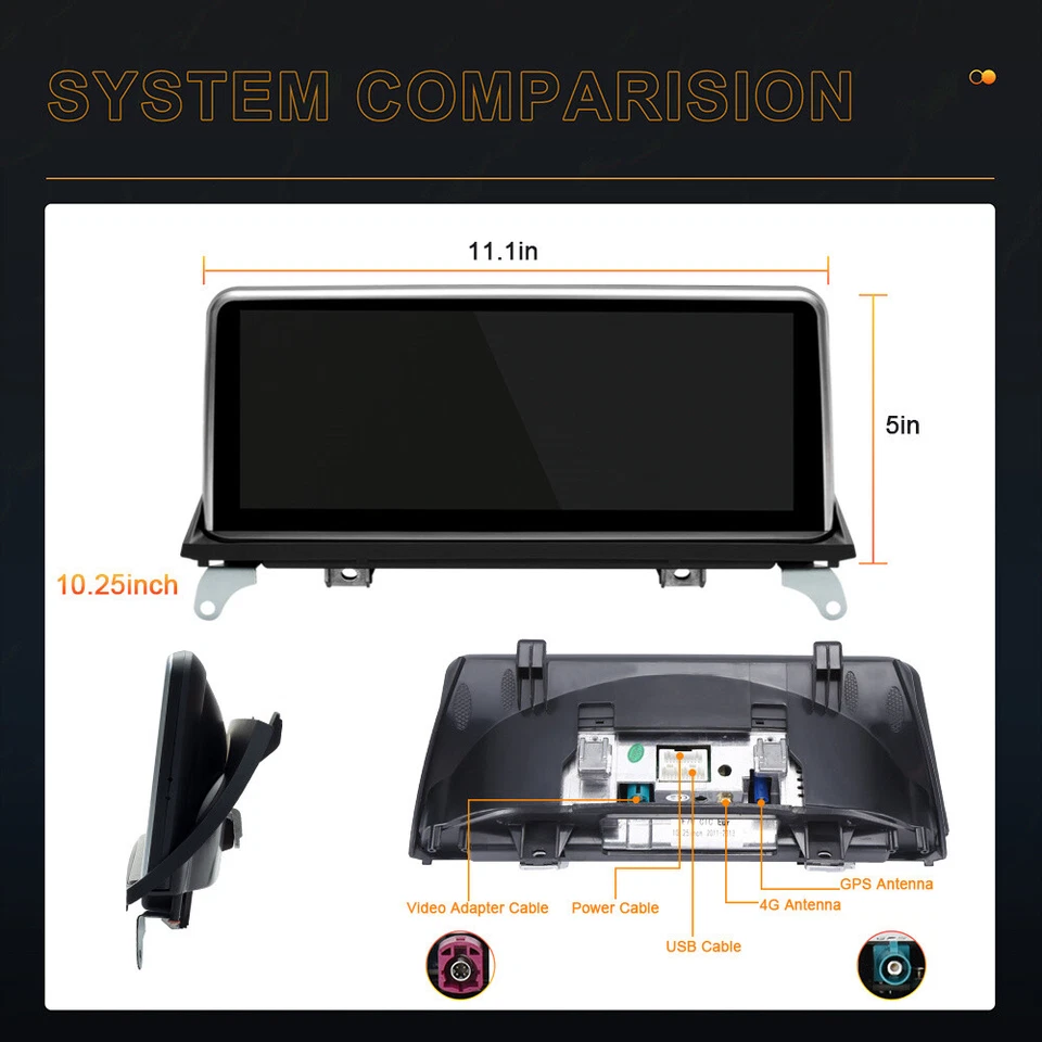 Für BMW CIC X5 E70 Autoradio 6+64GBGPS Nav RDS BT Linux CarPlay Android Auto - Bild 3 von 4