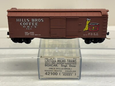 N Scale Kadee Micro Trains MTL 42100 Hills Bros Coffee HBCX 161 - Light Yellow