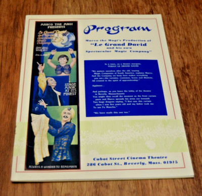Le Grand David Magic Program Magician Memorabilia RARE 1983 Vintage Programm