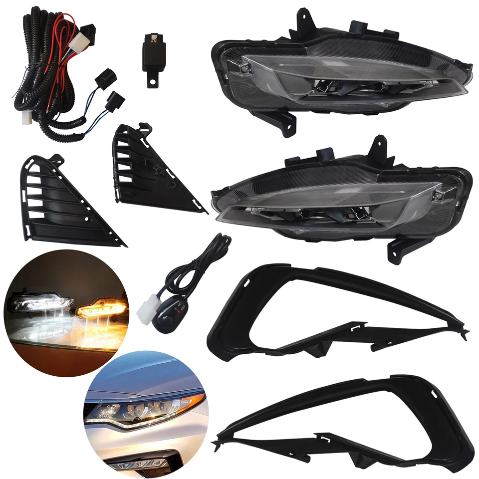 For Kia Optima 2019-2020 LED Clear Fog Light Bumper Lamp Replacement 92202-D5600 Foto 2 de 4