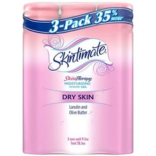 SKINTIMATE MOISTURIZING SKIN THERAPY SHAVE GEL DRY, OLIVE BUTTER 9.5 oz, 3 pk 