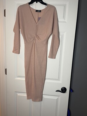 Maverick Ribbed Knit Midi Dress With Knot Front Detail small mauve nwt | eBay Maverick Ribbed Knit Midi Dress With Knot Front Detail small mauve nwt | eBay