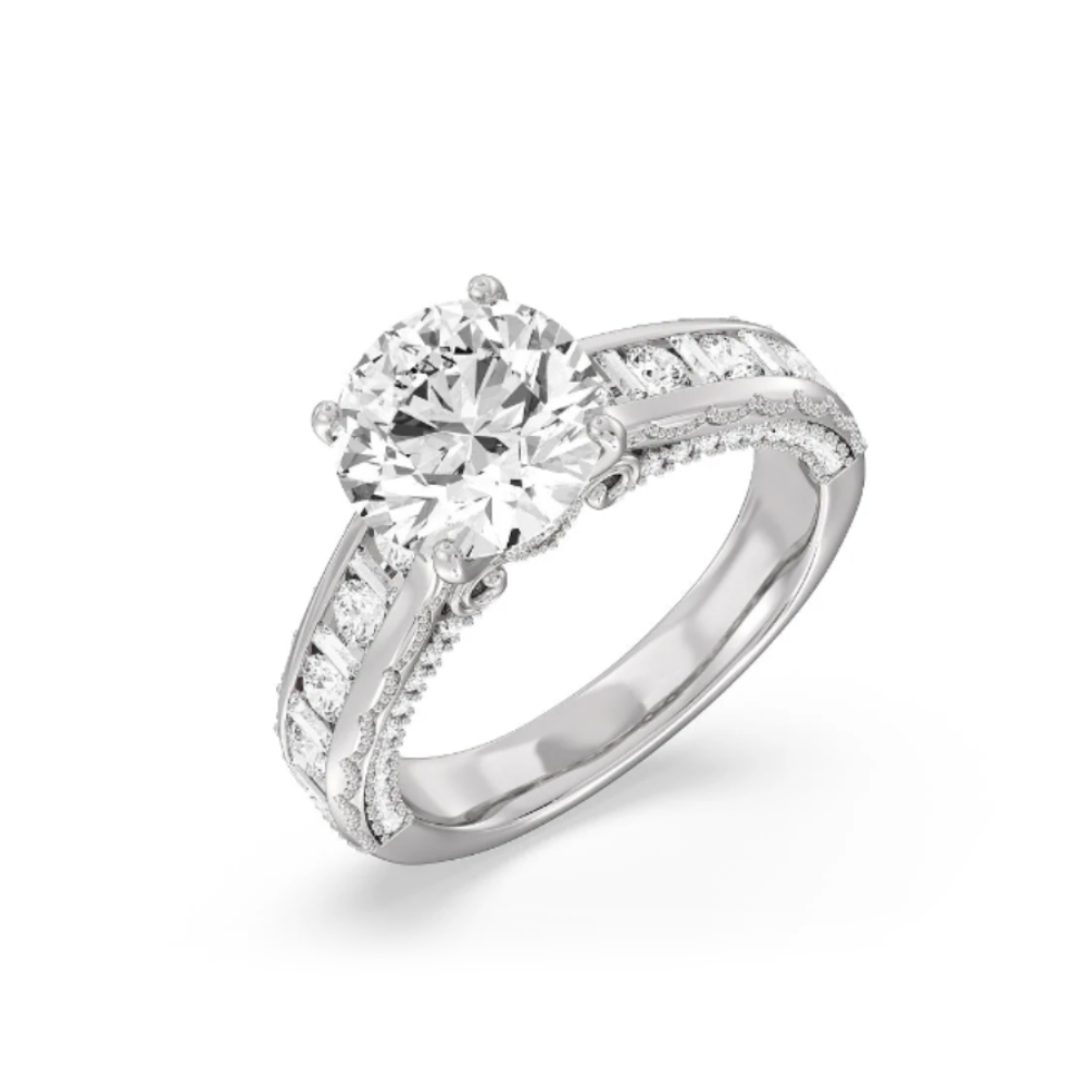 Diamond Engagement Ring 2.50 Ct Round Cut IGI Lab Created 18K White Gold E F VS-image