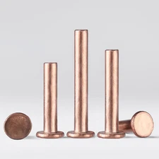 Brass Rivets Flat Head Red Copper Solid Rivet Percussion Rivets M2 M2.5 M5 M6 M8