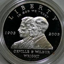 2003 First Flight Centennial Proof 90% Silver Dollar US Mint Coin Box and COA