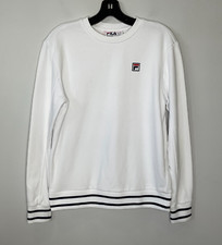 Fila Womens Terry Crewneck Sweatshirt Size Small White Long Sleeve