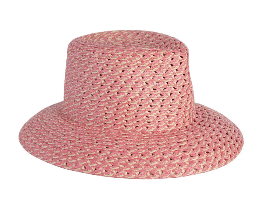 NWT ERIC JAVITS SQUISHEE MITA II HAT IN CORAL MIX, DENIM  display picture 3