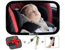 Shatterproof Baby Back-Seat Car Mirror with Free Window SunShades
