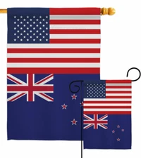 New Zealand US Friendship Garden Flag Regional Decorative Gift Yard House Banner