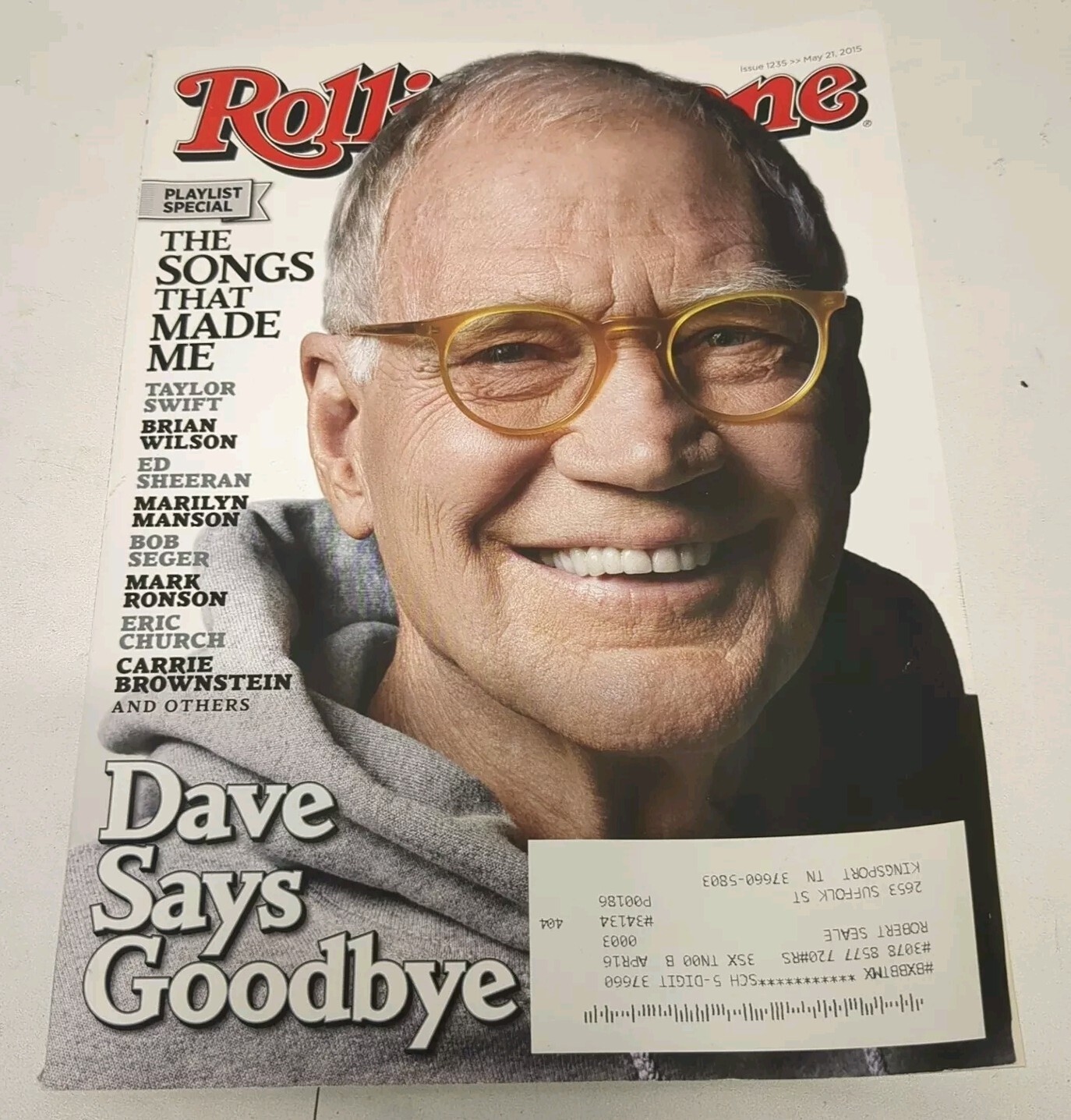 Rolling Stone Magazine Issue 1235 May 21, 2015 David Letterman, Taylor Swift