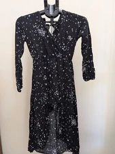 art class girls floral long sleeve walk through jumpsuit dress Size L 10-12