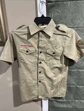 Boy Scout BSA UNIFORM Tan SHIRT Youth Large Short Sleeve J10