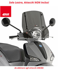 GIVI Lastra / Cupolino Fumè senza attacchi 26 x 41,5 cm per ASKOLL ES3 2019-2025