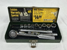 S-K Tools Socket Set 3/8” Drive 14pc w/ Ratchet, Ext, Adapters USA
