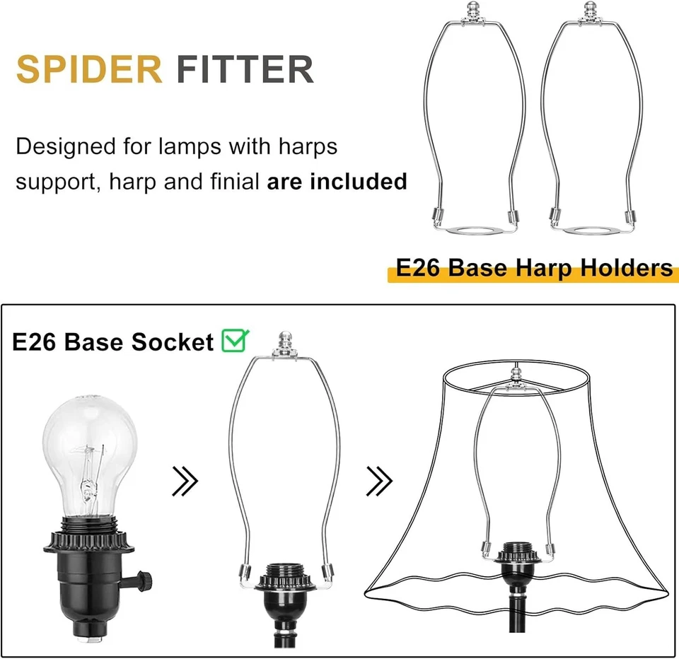 Juego de 2 pantallas de lámpara festoneadas, pantalla de lámpara blanca con trenza de borde de pétalo, tapa de 6,1" Foto 3 de 4