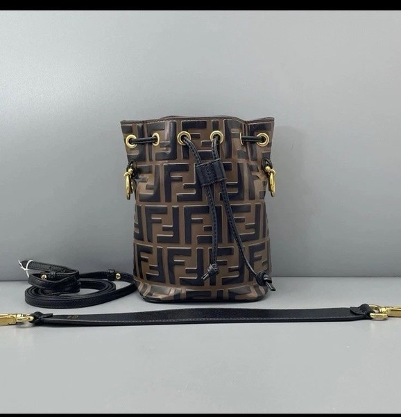 Authentic Pre-owned Fendi Mon Tresor Mini Brown Leather Shoulder Bag