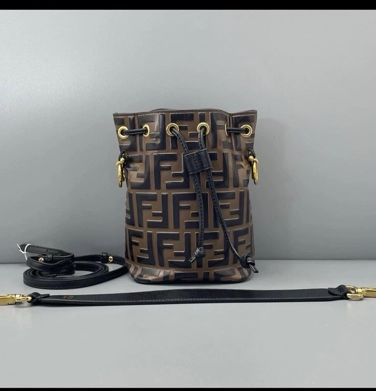 Authentic Pre-owned Fendi Mon Tresor Mini Brown Leather Shoulder Bag