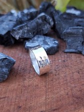 Handmade Hammered Sterling Silver Ring Unisex Textured Band