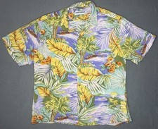 Rare Vintage Jams World Mens Size Large Hawaiian Sunrise Village Button Up Shirt
