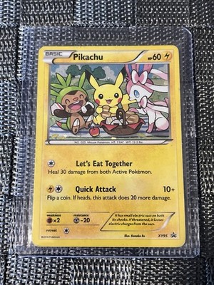 海外ポケセン限定 Legendary Pokemon Pattern 2016 BLACK STAR* Pikachu XY95 Promo Bubble Holo Rare 2016 Pokemon TCG