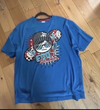 Eco Industries Tokyo Blue Skater T-shirt XL Retro Y2K Graphic Print