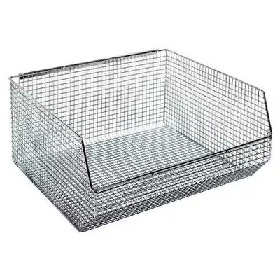 Quantum Storage Systems Qmb550c Hang & Stack Storage Bin, Wire, Chrome, 7 In H,