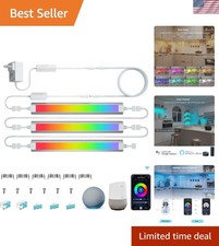 Voice-Controlled LED Under Cabinet Lighting Strips, RGB & White Dimmable, 3-Pack