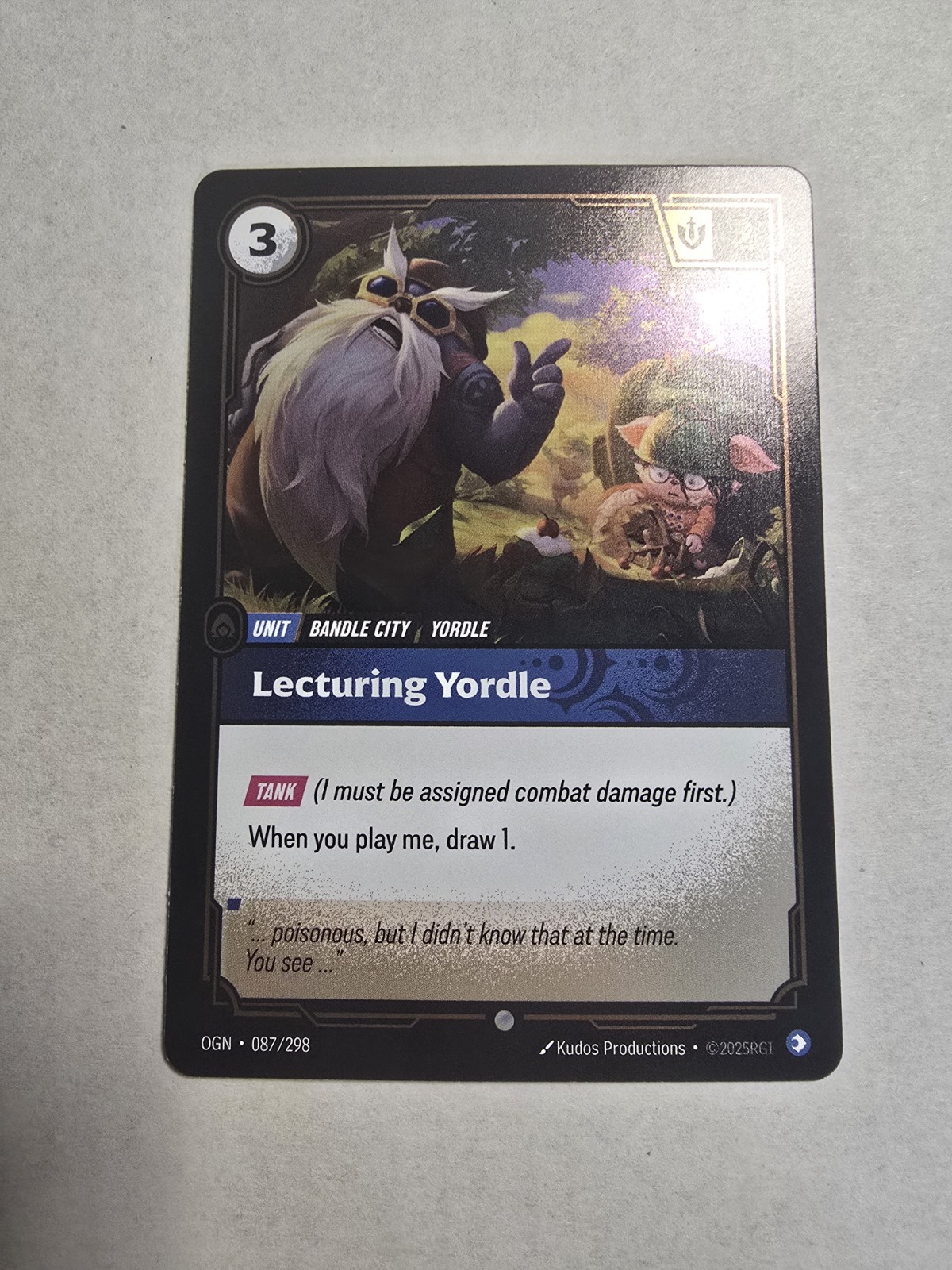 Riftbound Lecturing Yordle FOIL Common OGN 087/298 NM