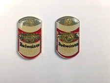 Budweiser Beer Can Pin Vintage from 80's Bud Enamel Lapel Hat Tac Lot of 2