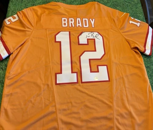 Tom Brady Tampa Bay Buccaneers Signed Creamsicle Football Jersey