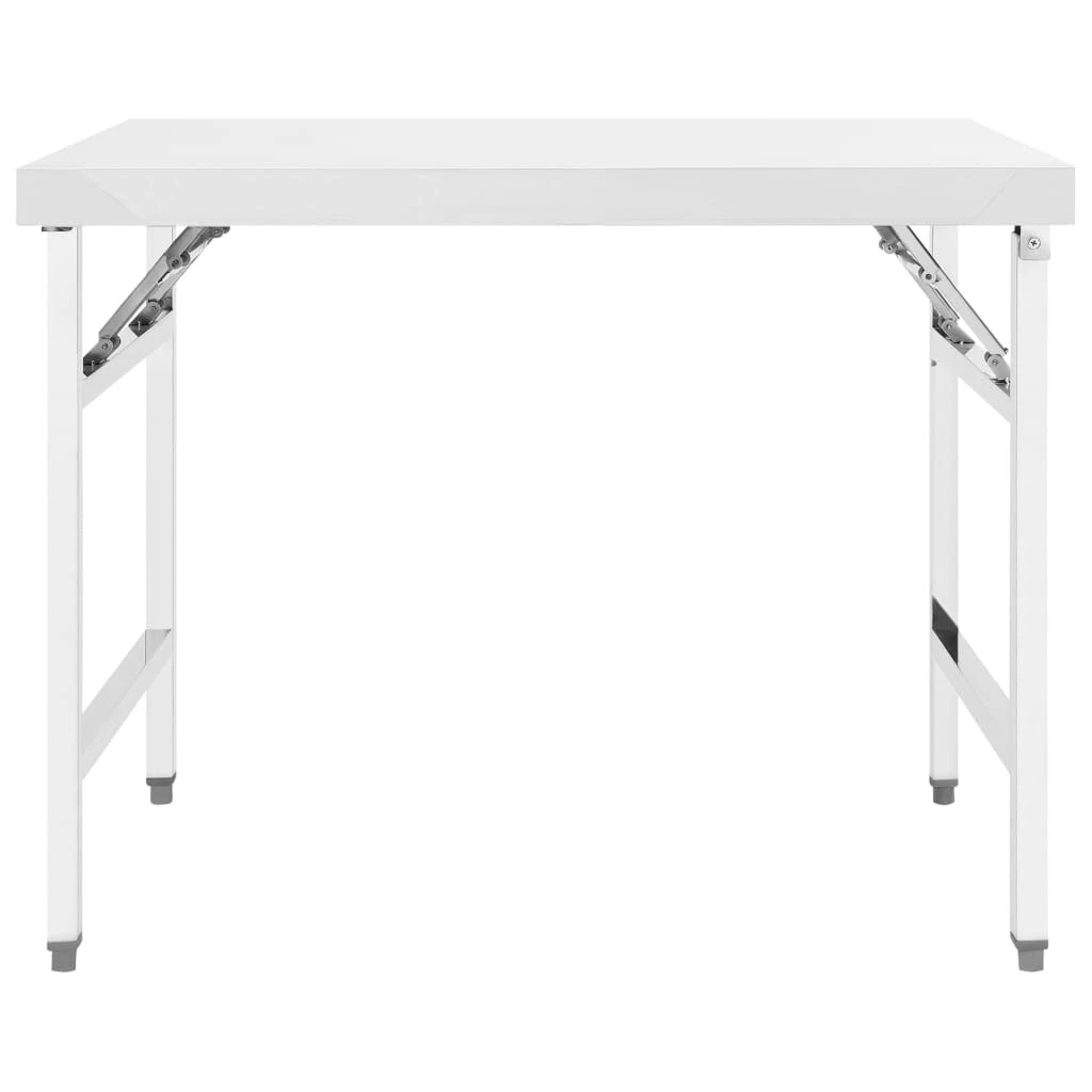 Tavolo Da Lavoro Pieghevole In Acciaio Inox - 120x70x85 Cm, Portata 300 Kg, Piedini Regolabili