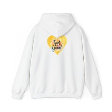 God Is Good Yellow Heart Design Hoodie  Faith Christian Sweatshirt