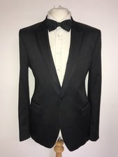 VERSACE - GIACCA DA PRANZO uomo NERA scintillante - UK 40 Reg - INDOSSATA UNA VOLTA SMOKING