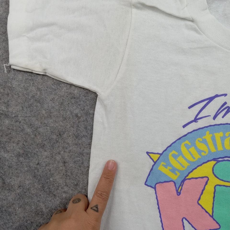 Vintage Hallmark Shirt Youth Small 6-8 Easter Graphic 90s USA Stedman Egg 637 - Image 3 of 4